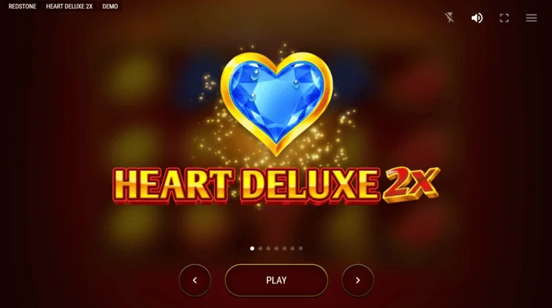 Heart Deluxe 2x - menyja kryesore dhe ekrani i hapjes së slotit
