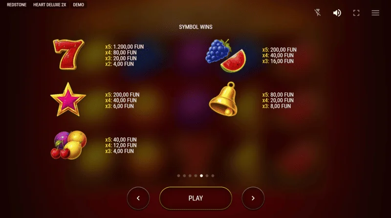 Heart Deluxe 2x - tabela e pagesave me zemër wild zgjeruese
